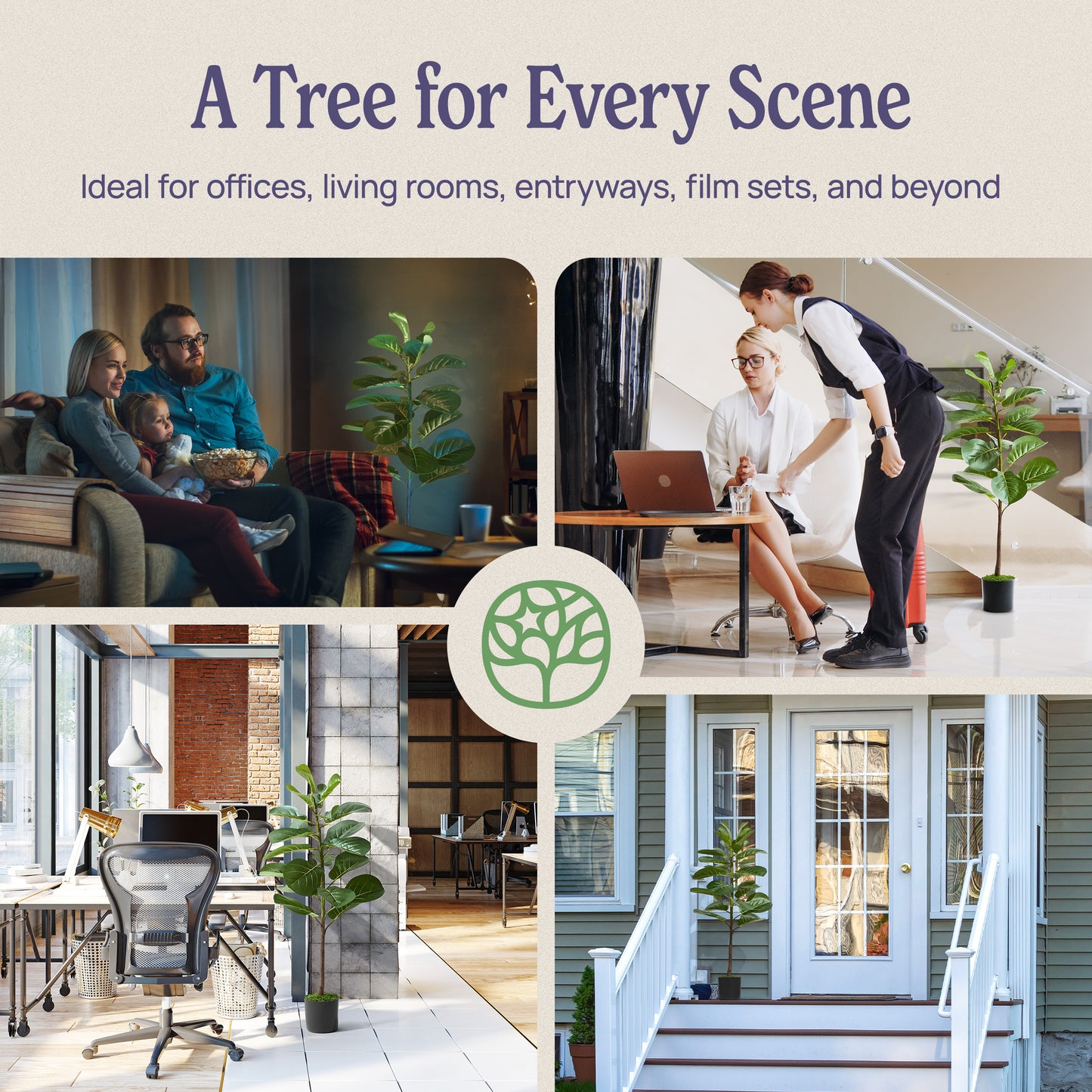 3ft Faux Fiddle Leaf Fig Tree
