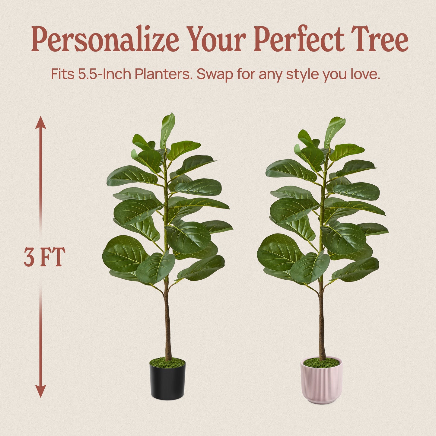 3ft Faux Fiddle Leaf Fig Tree